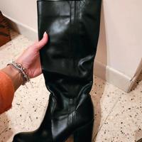 Stivale nero pelle di vitello Made in Italy, n. 38