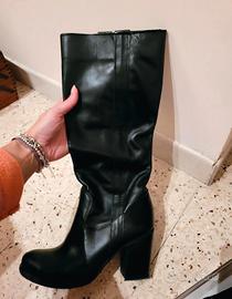 Stivale nero pelle di vitello Made in Italy, n. 38