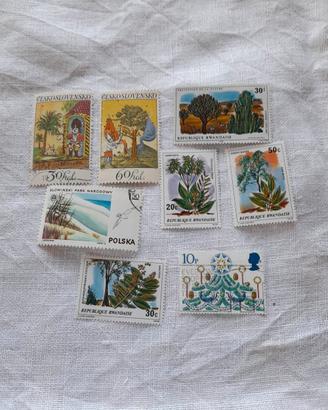francobolli serie alberi 