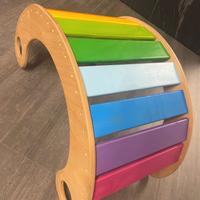 Arco Montessori in legno arcobaleno  dondolo ponte