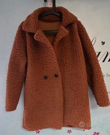 cappotto finta lana marrone