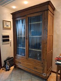 Vetrina restaurata in legno massello 135x47x210