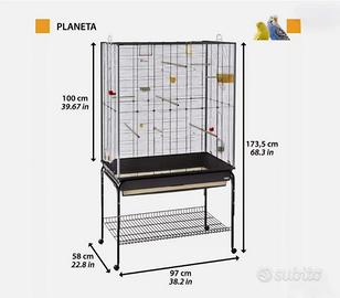 Gabbia per uccelli Ferplast Planeta con supporto