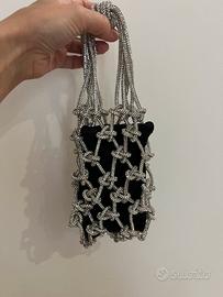 Borsa macramè strass