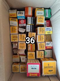 stock 36 valvole  elettriche radio e tv