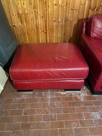 Divano in pelle+poof