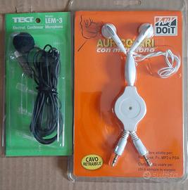 Microfono omnidirezionale e auricolari con microfo