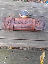 borsello anteriore da moto in cuoio 