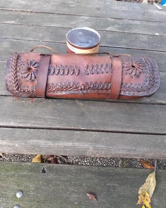 borsello anteriore da moto in cuoio 