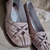 Scarpe estive basse in vera  pelle rosa n. 37