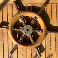Volante per Barca in Legno Vintage