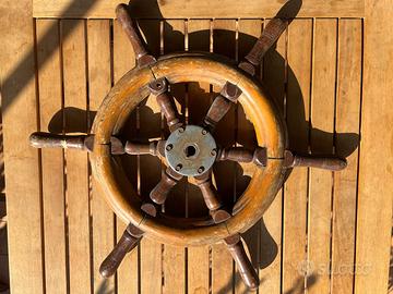 Volante per Barca in Legno Vintage