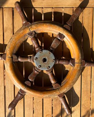 Volante per Barca in Legno Vintage