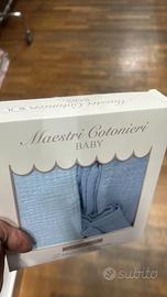Quadrati di garza baby azzurri in cotone nuovi