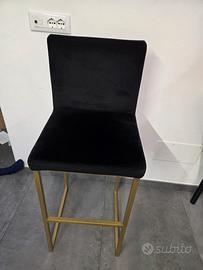 4 Sgabelli oro e nero