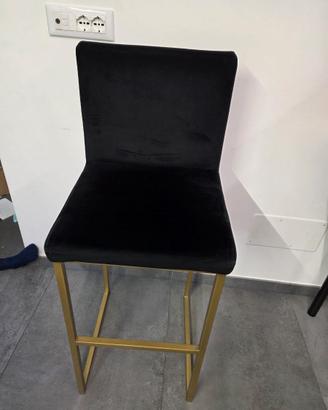 4 Sgabelli oro e nero