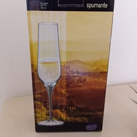 Coppia di calici in cristallo di Boemia mai usati