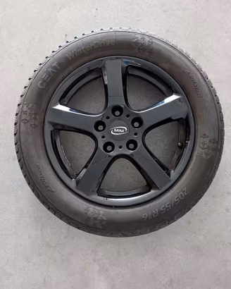 Set 4 gomme invernali R16 +cerchi in lega neri 16"