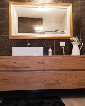 bagno in rovere rustico 4 cassetti unito a spizza