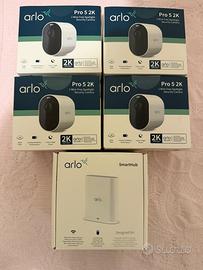 4 telecamere Arlo Pro 5  + Arlo Stazione Smart Hub