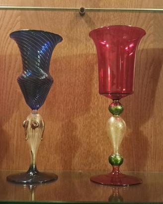 Collezione calici in vetro soffiato di Murano