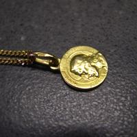 Catenina in oro con medaglia Cristo e Papa Pio XI