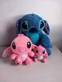 Peluche Disney Stitch and Angel Blu e Rosa Set da 