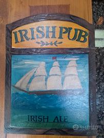quadro vintage in legno Irish pub