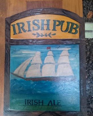 quadro vintage in legno Irish pub