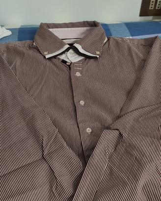 Camicia 7camicie uomo Marrone a righe - Taglia 45