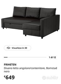 Divano letto con chaise longue