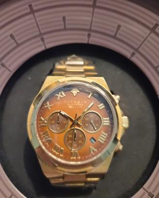 titanio augustus 24g.br.03 nuovo cronografo oro