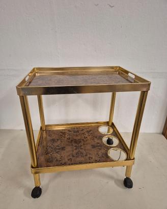 CARRELLO DI SERVIZIO PORTAVIVANDE OTTONE VINTAGE