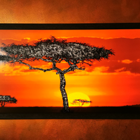 Quadro tramonto africano