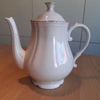 caffettiera Ginori antico doccia bianco bordo oro