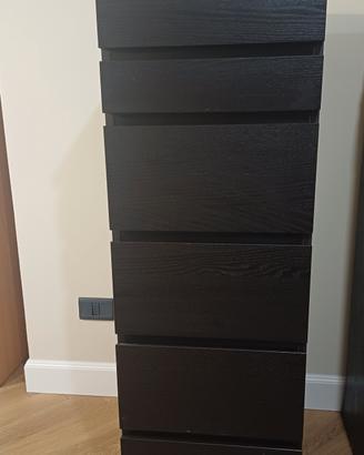 Cassettiera Malm nero-marrone