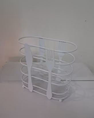 Portaposate Tavolo Metallo Bianco Moderno