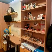 cameretta a ponte 2 letti con scrivania e libreria