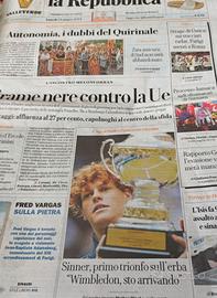 JANNIK SINNER riviste copertine interviste