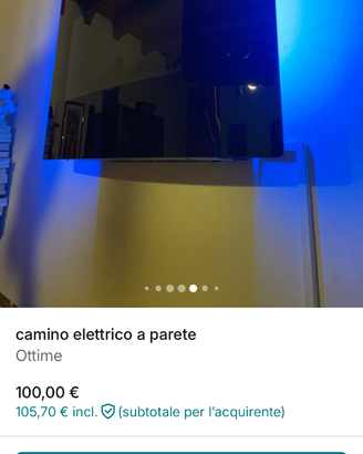 Camino elettrico a parete