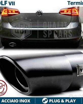 TERMINALE di Scarico OVALE per VW GOLF 7 NERO