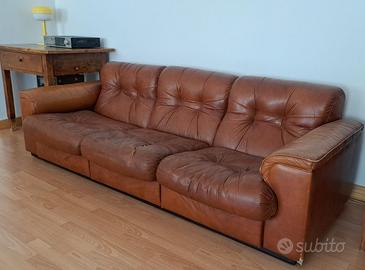 divano in pelle vintage 3 posti anni 70