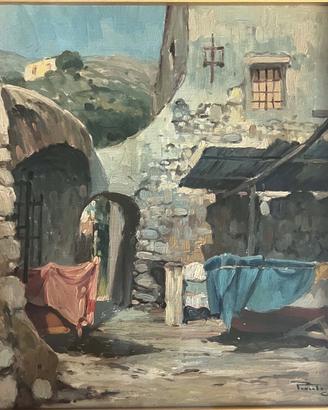 Olio su tela Il Vescovado di Giovanni Parlato