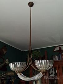 Lampadario stile BAROVIER E TOSO art decò anni 40