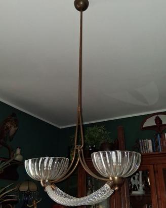 Lampadario stile BAROVIER E TOSO art decò anni 40