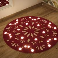 TAPPETO LED ROTONDO IN FELTRO ROSSO  ideale Natale