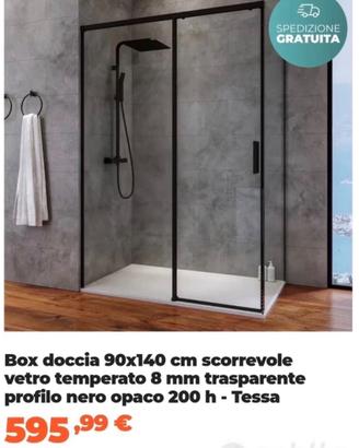 Box doccia 140x90 cm nero nuovo imballato