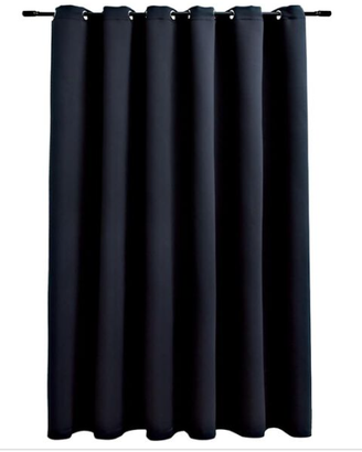Tenda Oscurante con Anelli in Metallo Nera 290x245