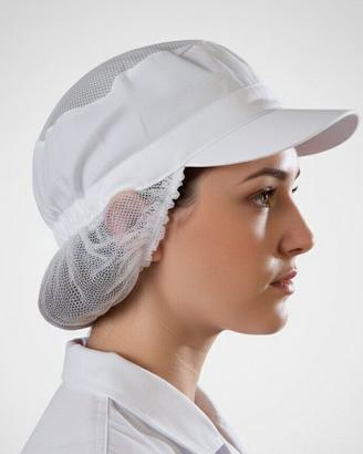30 Cappellini Alimentari con Retina Visiera Donna