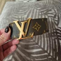Cintura Louis Vuitton Marrone con fibbia dorata